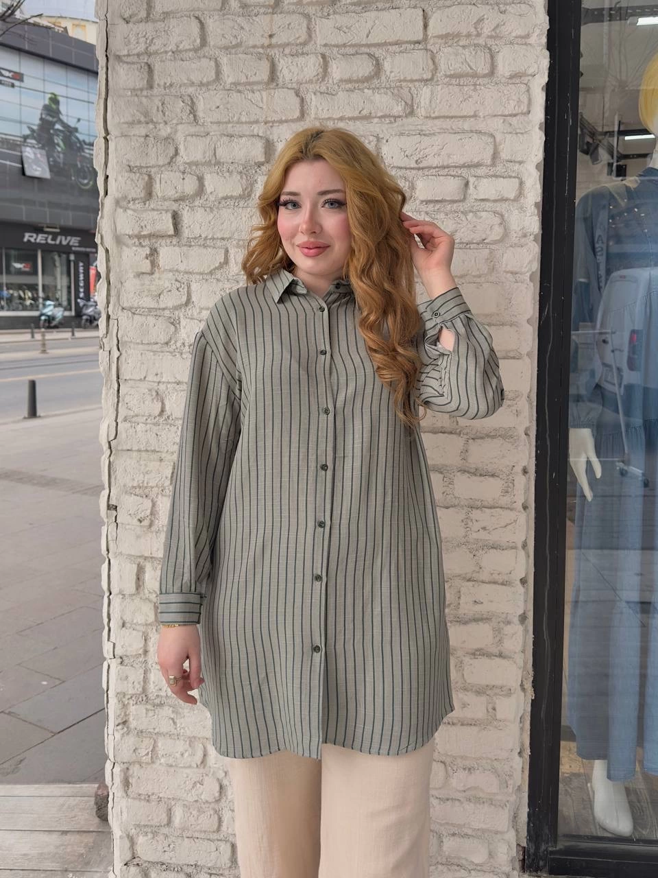 Çizgili tunik gömlek
