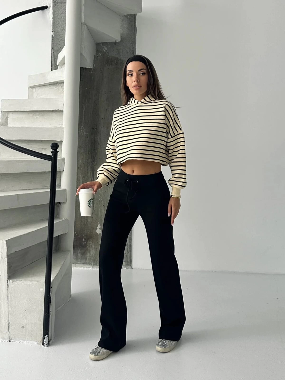 Fit comfort siyah salaş pantolon A6011