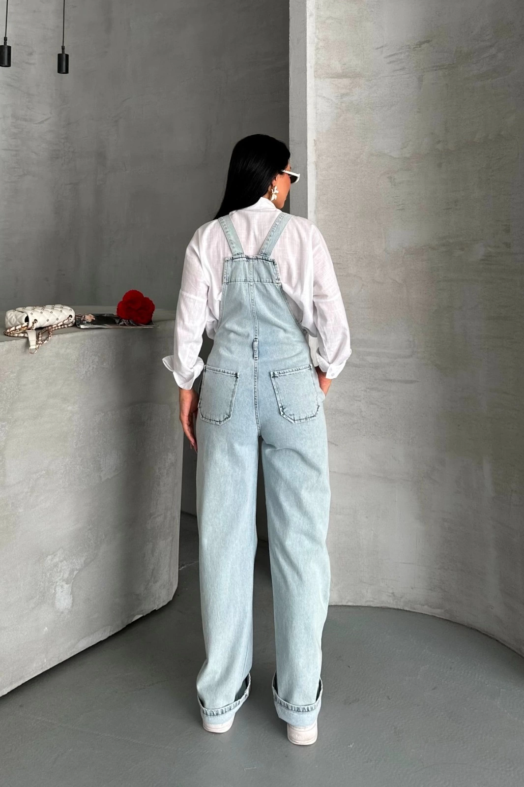 Pantolon kar yıkama salopet mavi d2514