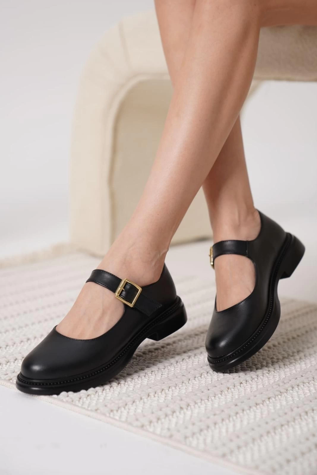 Yokox Siyah Cilt Oxford Ayakkabı