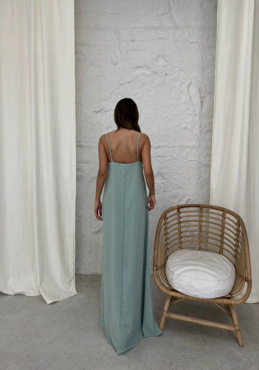 Aerobin uzun elbise çağla yeşili pt