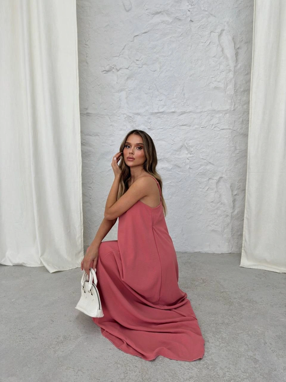 Aerobin uzun elbise pembe pt