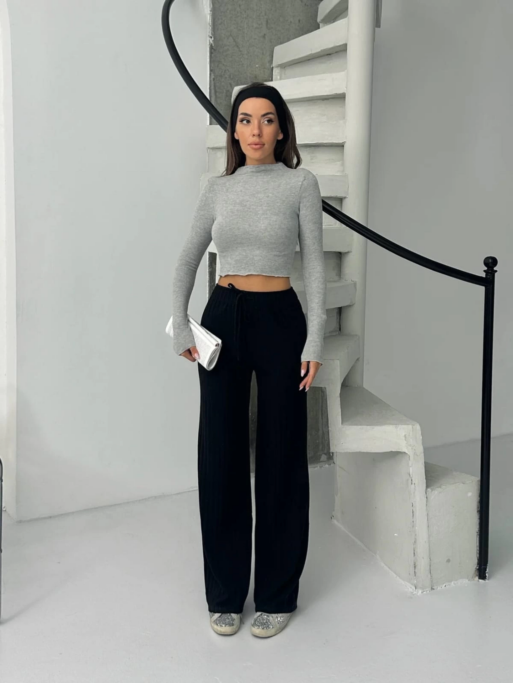 Fitilli şardonlu pantolon siyah a4058