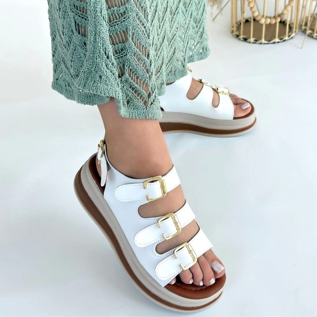 Jatay Beyaz Cilt Sandalet