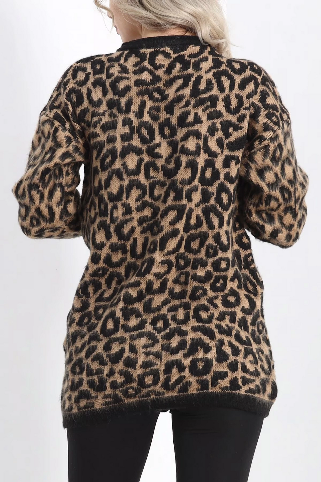 Kahve leopar hırka