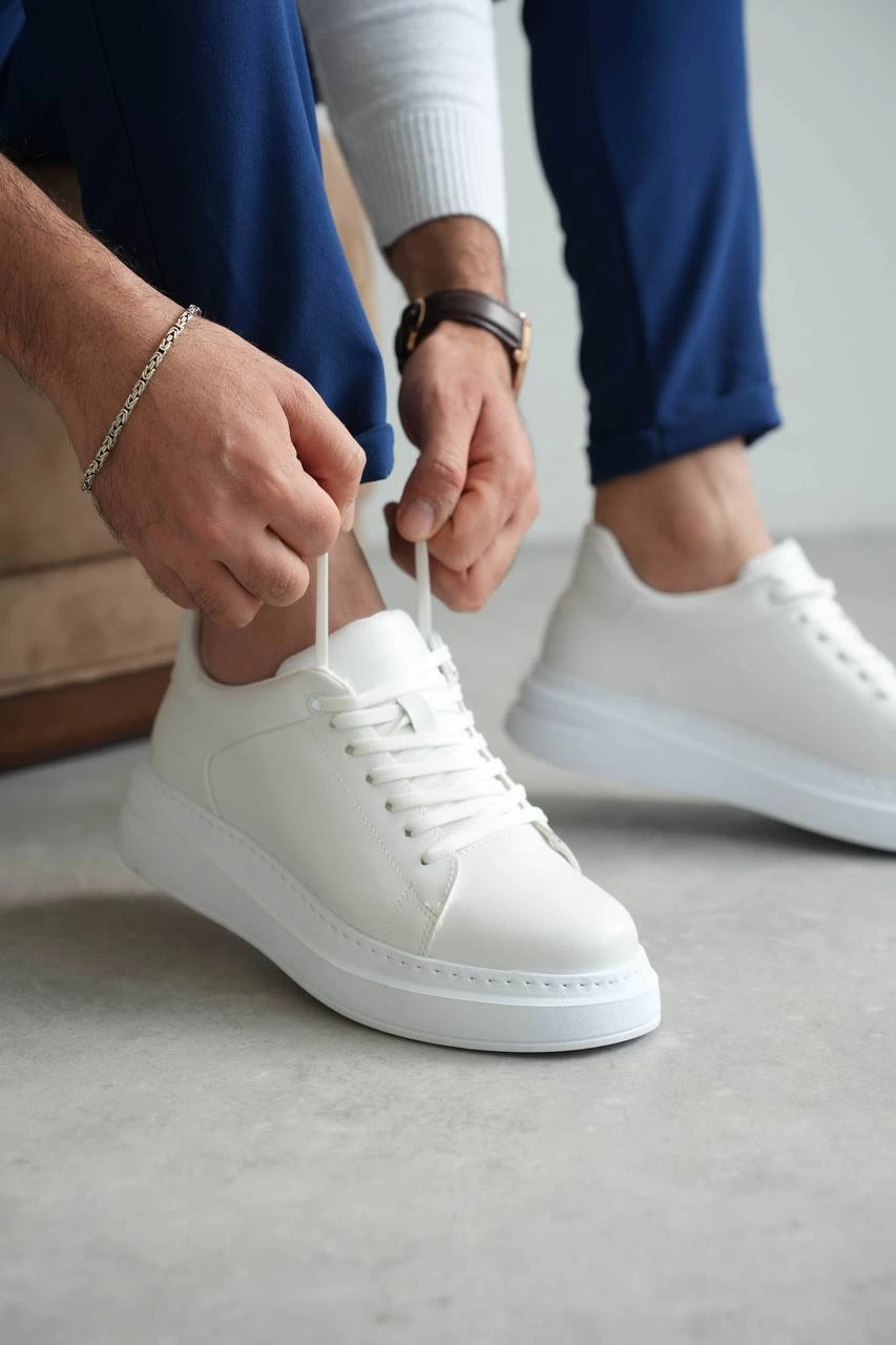 KB-B2 Kuback Beyaz Cilt Günlük Erkek Ayakkabı