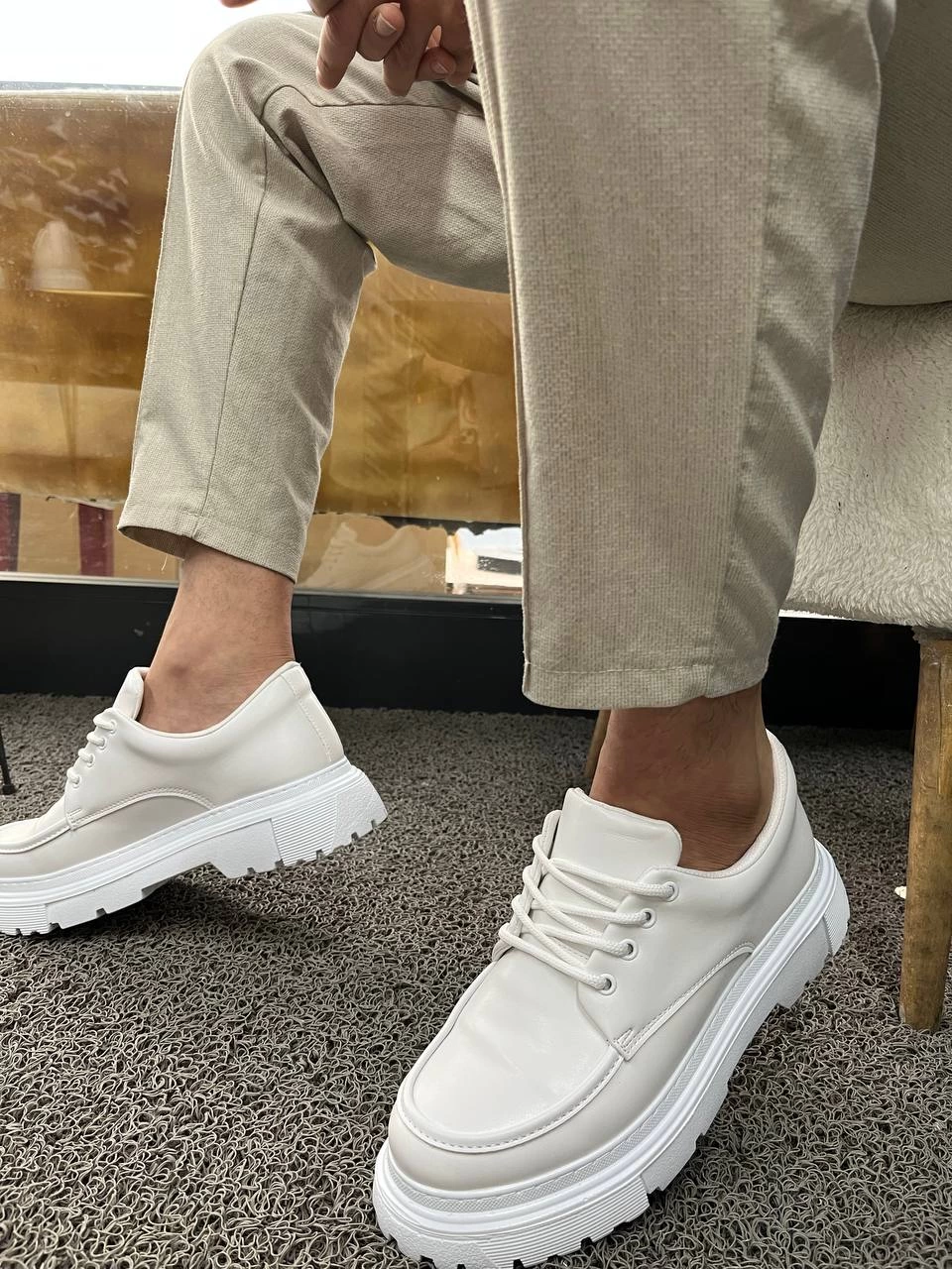 KB-X6 Kuback Beyaz Cilt Günlük Erkek Ayakkabı