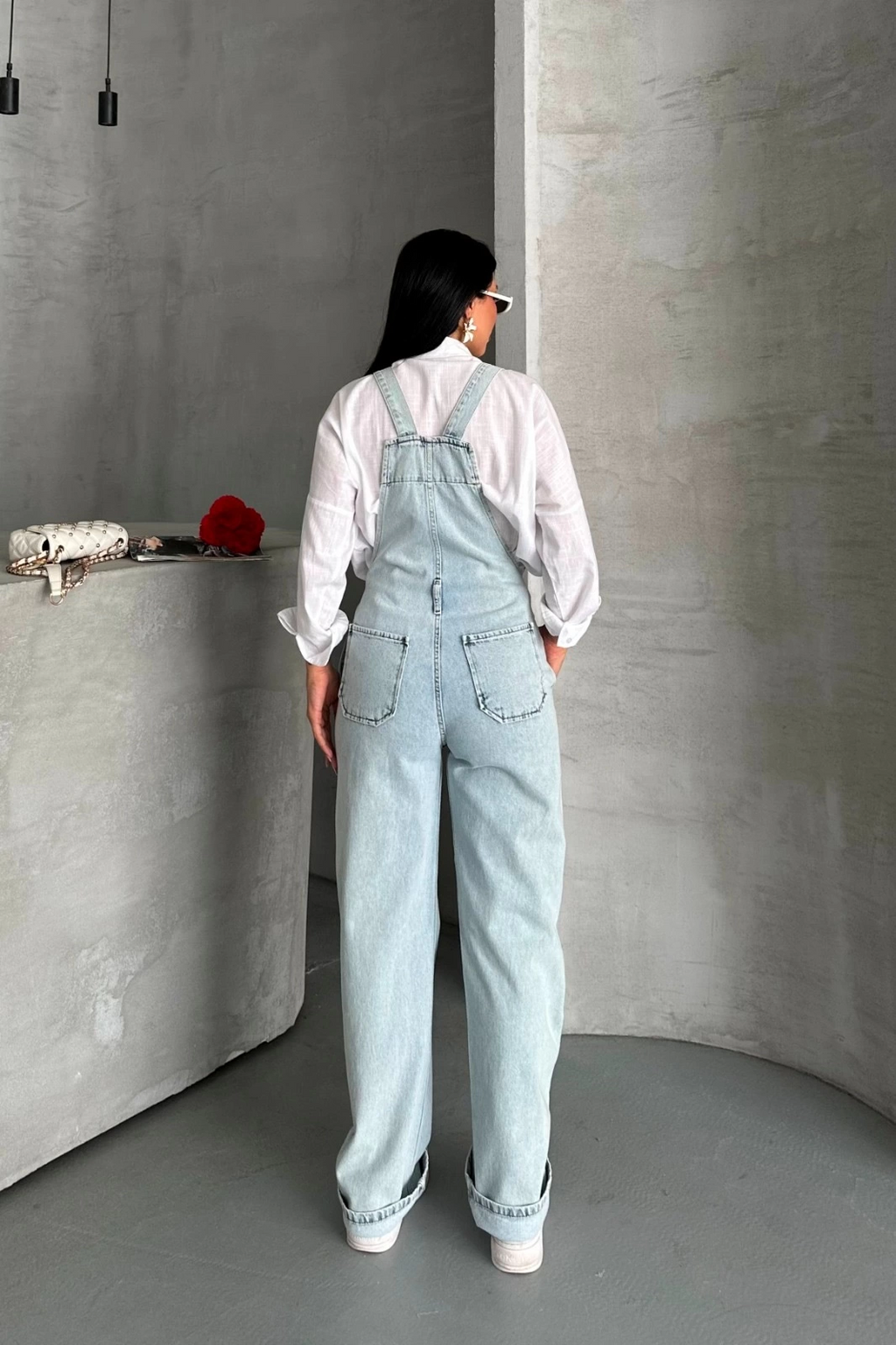 Pantolon kar yıkama salopet mavi d2514