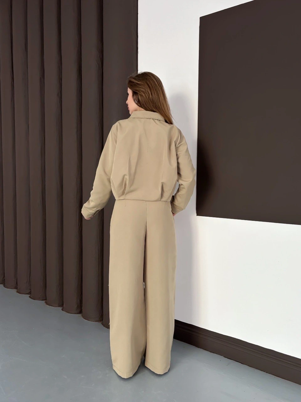 Trenç takım alt üst haki ons