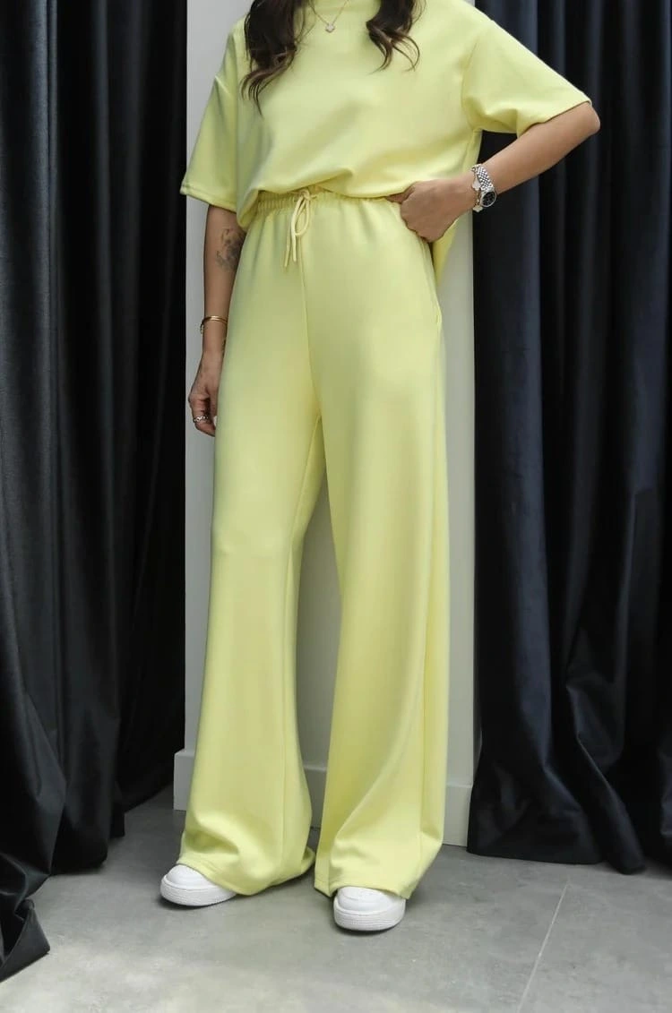 Tshirt alt üst modal takım sarı